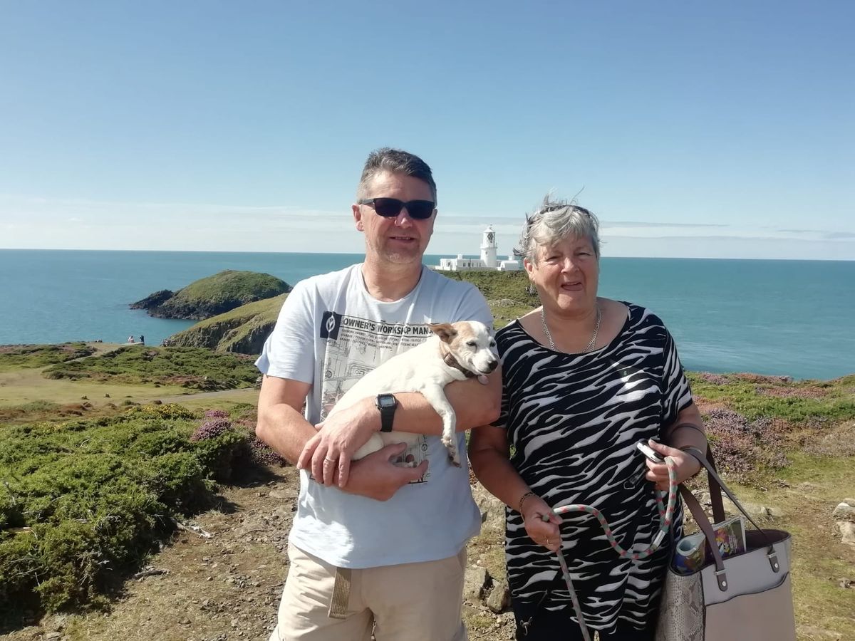 On the hill with the dog