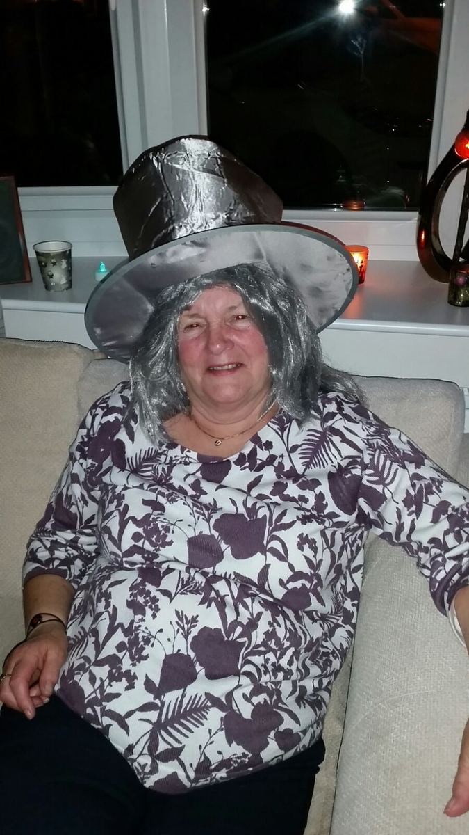 Her witch's hat at Halloween