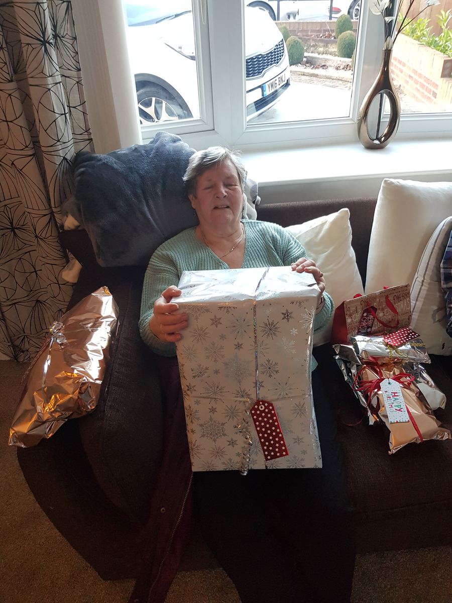 Opening a gift