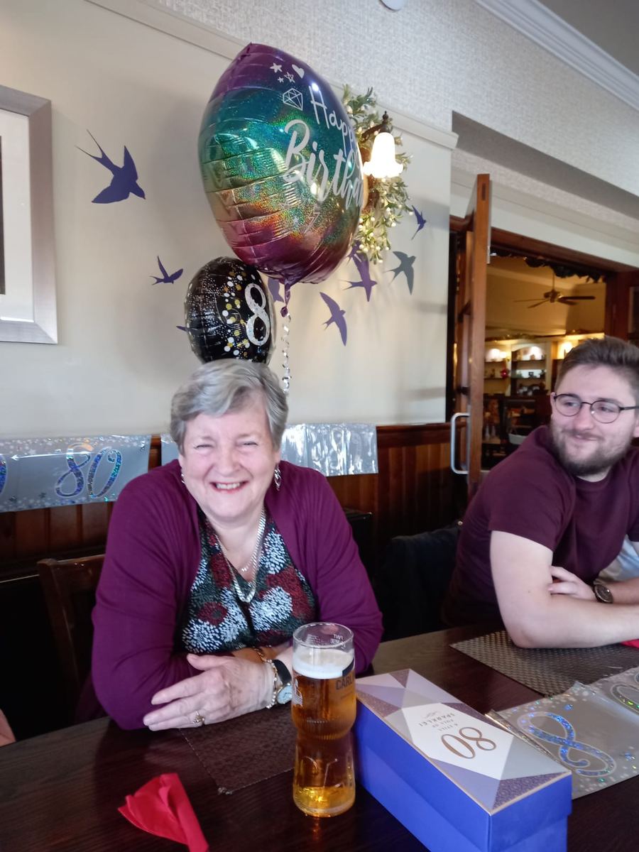 Her 80th, with family
