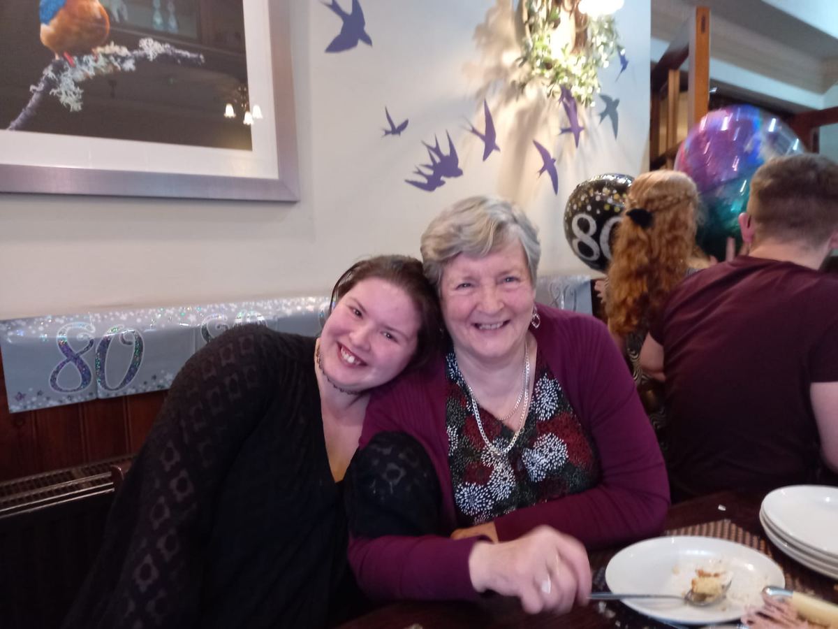 A cuddle on her birthday