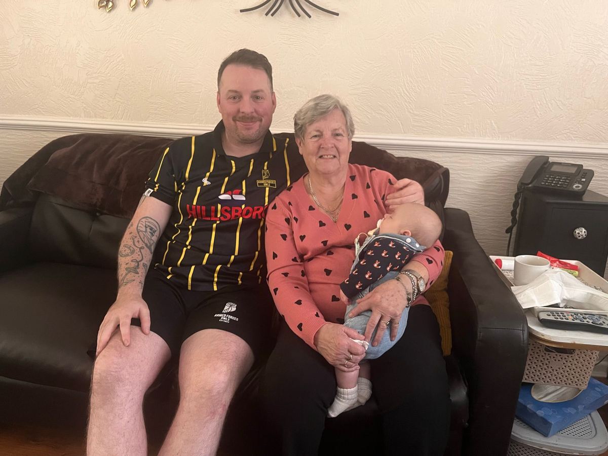 Family on the sofa