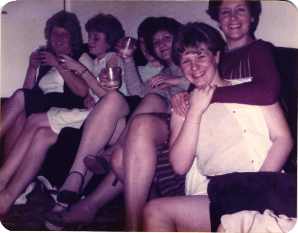 With the girls, around 1975