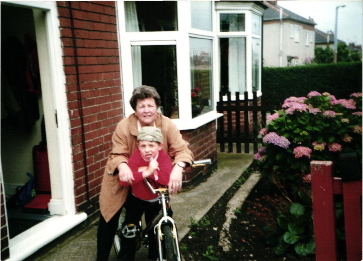 Out front, around 1993