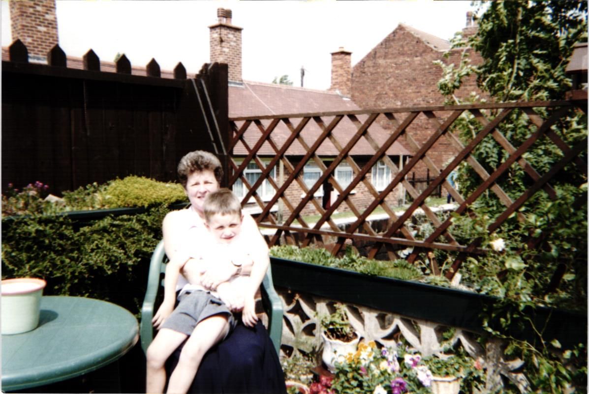 Playing in the garden, around 1994