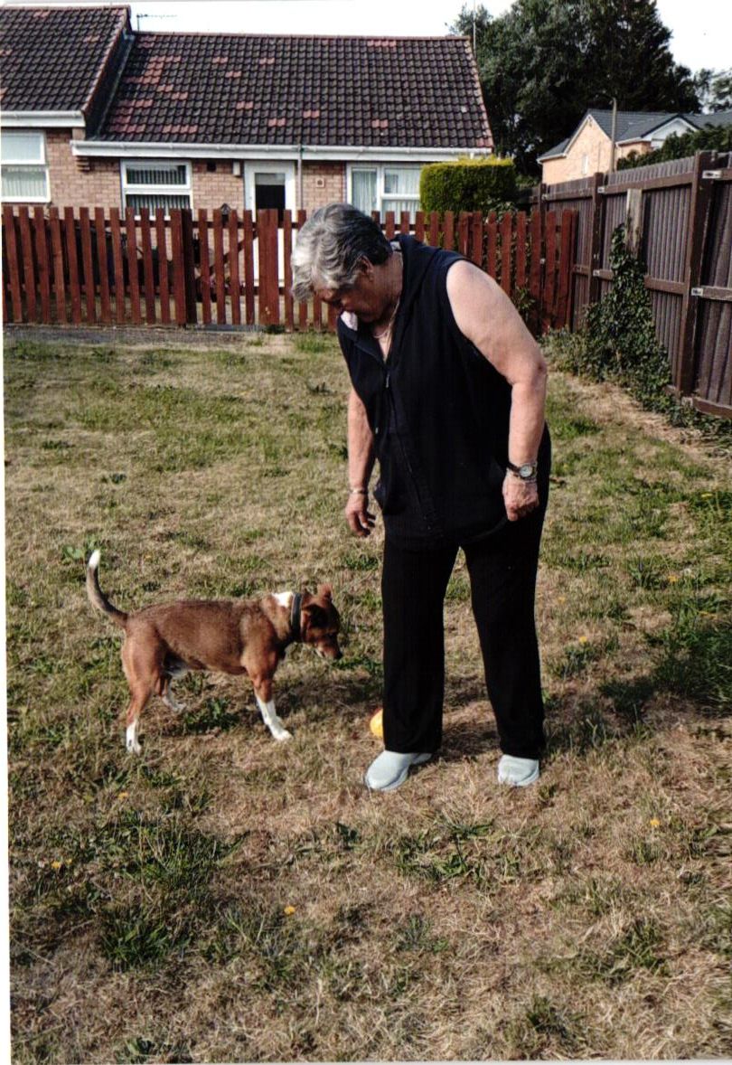 Out with the dog, around 1996