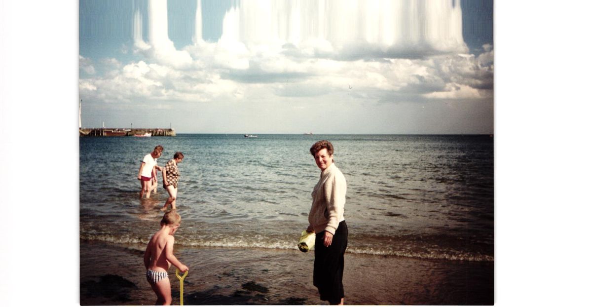 Paddling at the beach, around 1995