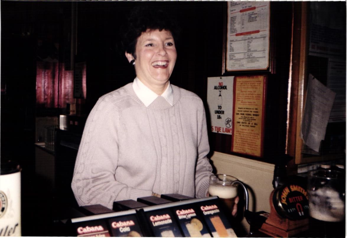 Pulling a pint, around 1987