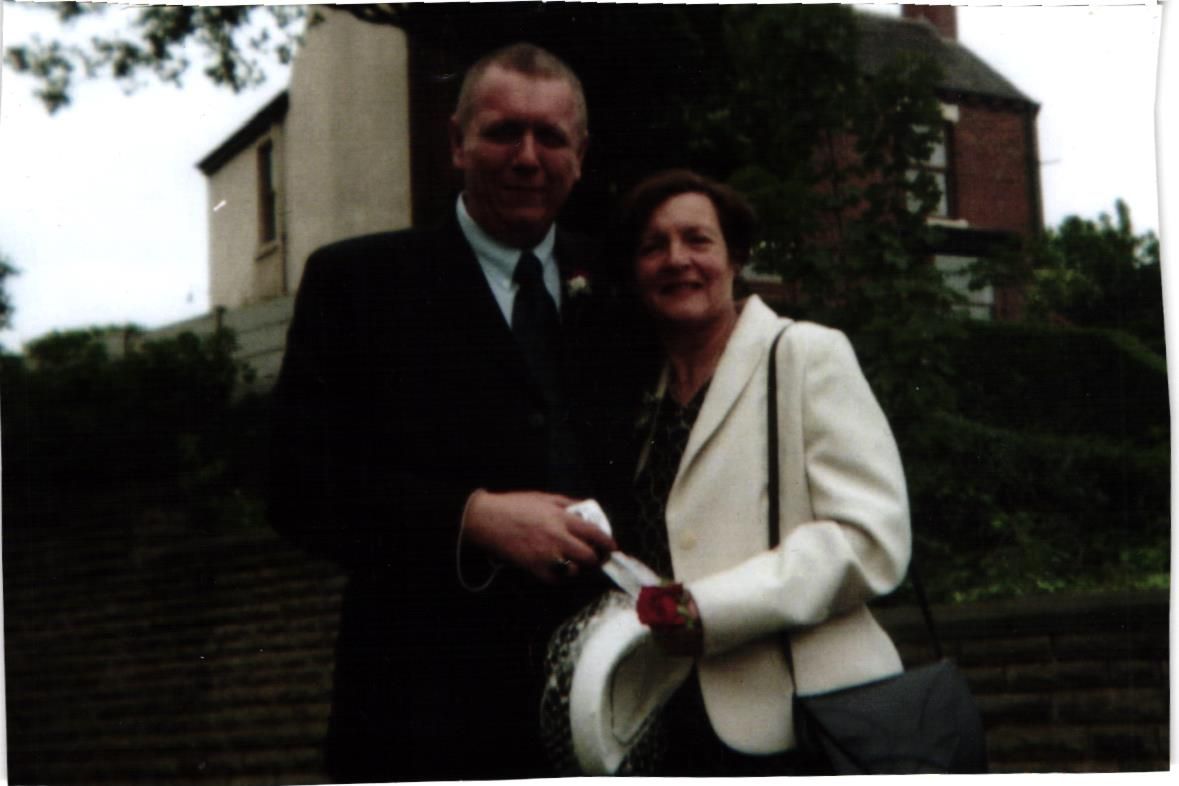 At a wedding, around 2000