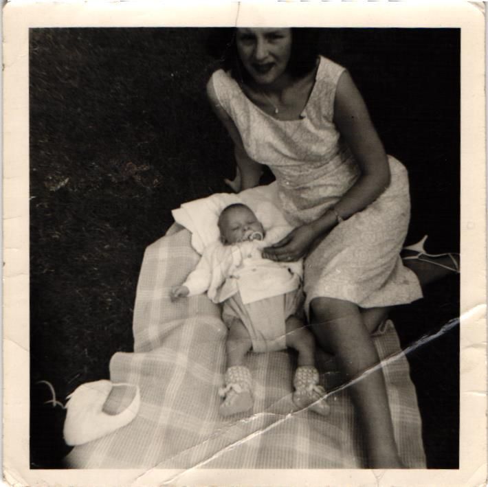 A young mum with her baby, around 1961